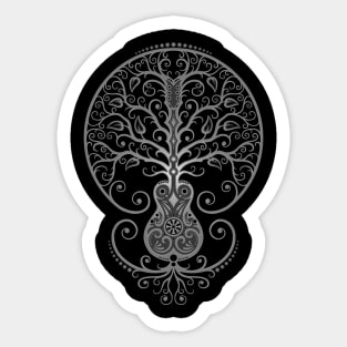 Dark Acoustic Guitar Tree of Life Sticker